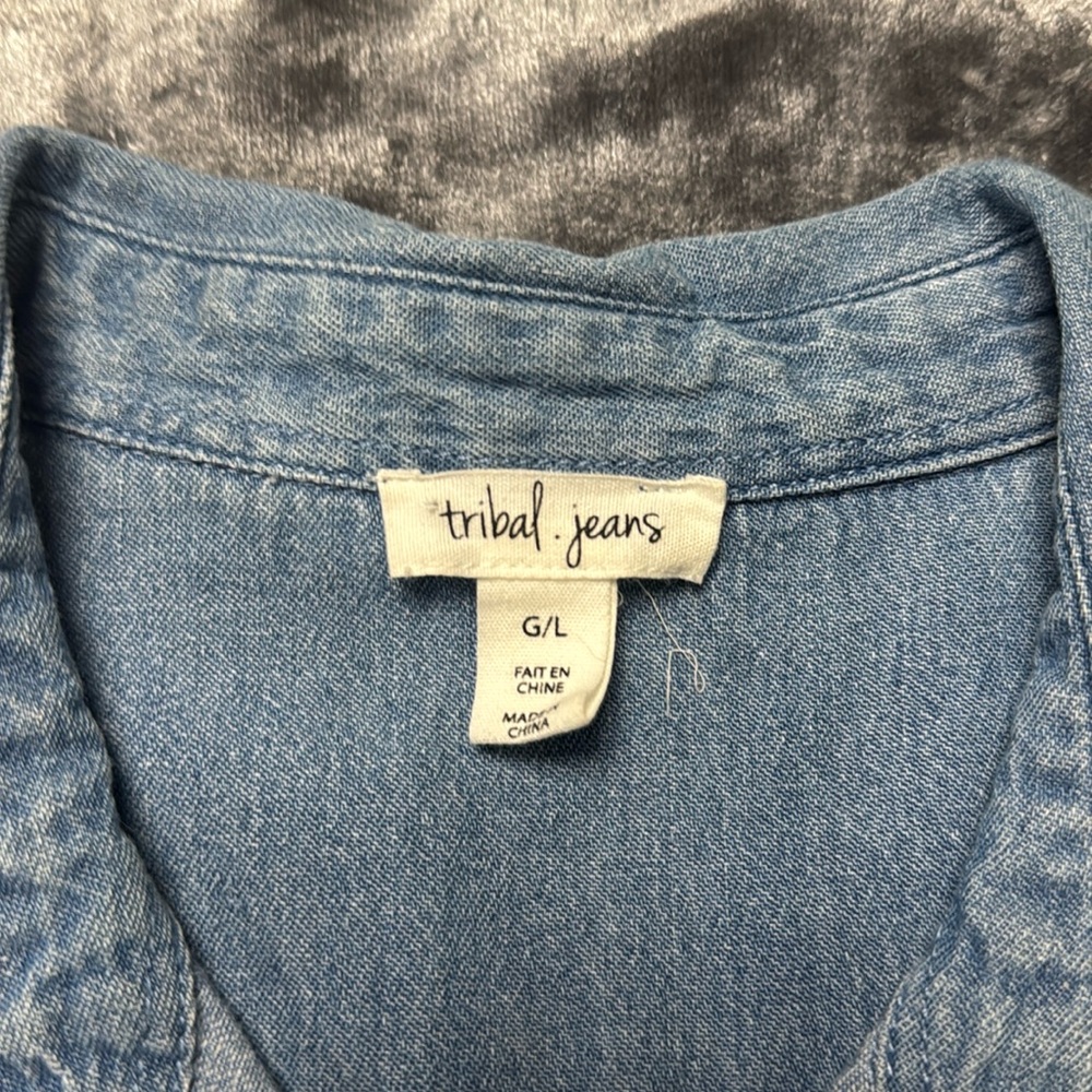 Tribal Jeans Blue Denim Shirt - Picture 3 of 4